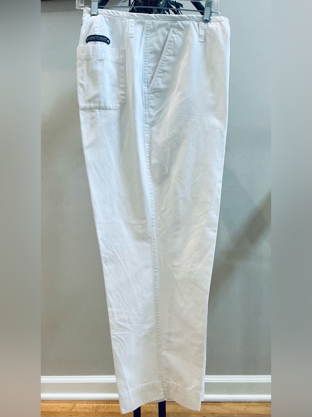 Ralph Lauren White Straight-Leg 100% Cotton Casual Pants